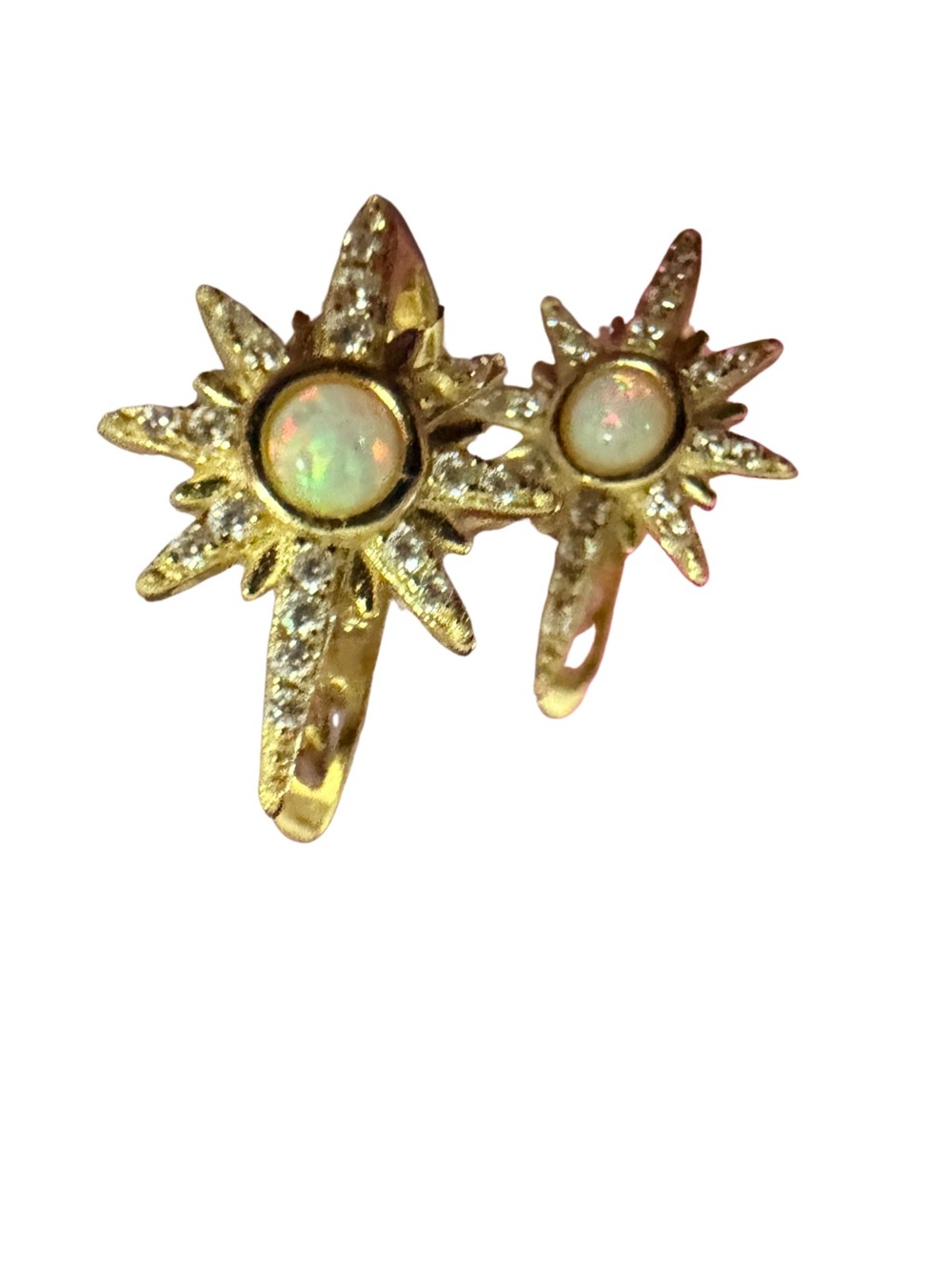 Gold Opal Sunburst Earring Set - Women Jewelry